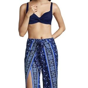 LANDS END UPF 50 Sun Protect Coolibar Wide Leg Pareo Pants Blue medium preowned